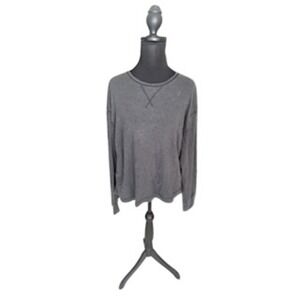 Universal Thread Goods Co Womens Small Gray Long Sleeve Crew Neck T-Shirt Boxy